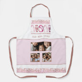 母の日の写真テンプレート子の名前Leopard エプロン (正面)