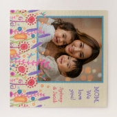 母の日の写真パズルインスピレーション野花 ジグソーパズル (横)