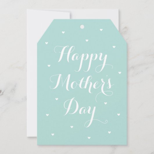 母の日の写真パーソナライズされた名ミントグリーン カード (正面)