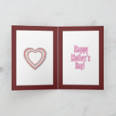 母の日の写真フレーム用のレースハート カード (内部)