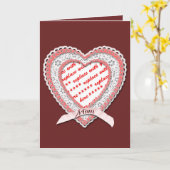 母の日の写真フレーム用のレースハート カード (黄色い花)