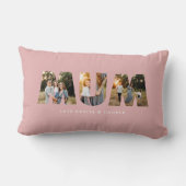母の日の写真モダン3エレガント枚(ピンク) ランバークッション (裏面)