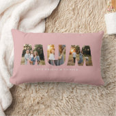 母の日の写真モダン3エレガント枚(ピンク) ランバークッション (ブランケット)