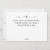 母の日の写真主あなた賛美キリスト教の聖書 シーズンカード (裏面)