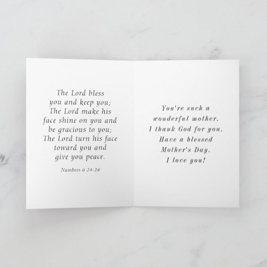 母の日の写真今日はキリスト教の聖書 シーズンカード (内部)