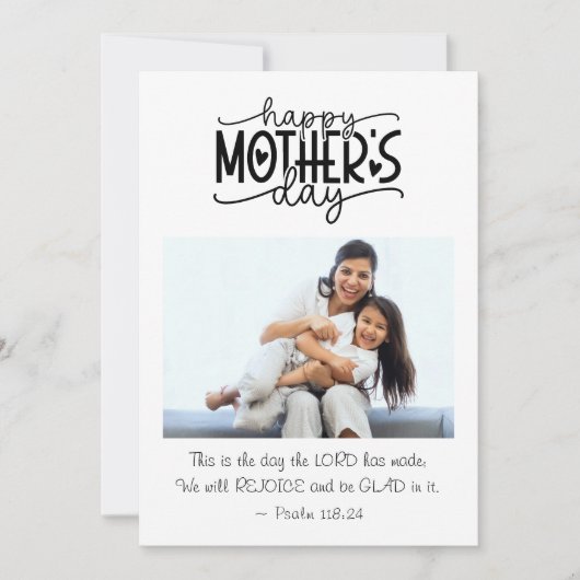 母の日の写真今日はキリスト教の聖書 シーズンカード (正面)
