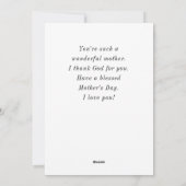 母の日の写真今日はキリスト教の聖書 シーズンカード (裏面)