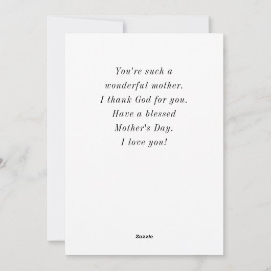 母の日の写真今日はキリスト教の聖書 シーズンカード (裏面)