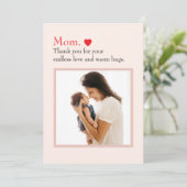 母の日の写真付きフラットホリデーカード ｜ テキスト シーズンカード (スタンド正面)