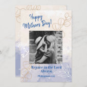 母の日の写真喜びバイブルモダンフラットカード シーズンカード (正面/裏面)