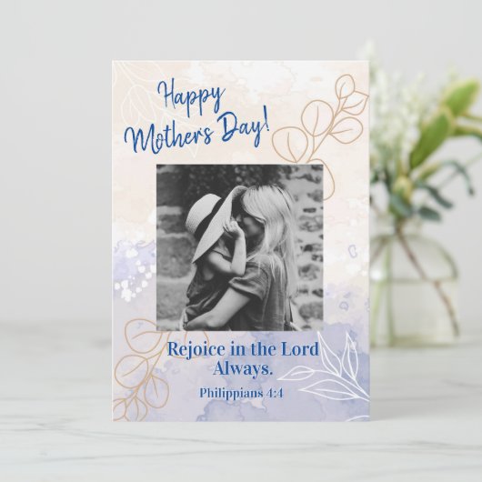母の日の写真喜びバイブルモダンフラットカード シーズンカード (スタンド正面)