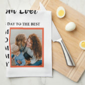 母の日の写真表示コラージュ母 キッチンタオル (四つ折り)