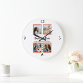 母の日の写真表示コラージュ母 ラージ壁時計 (ホーム)