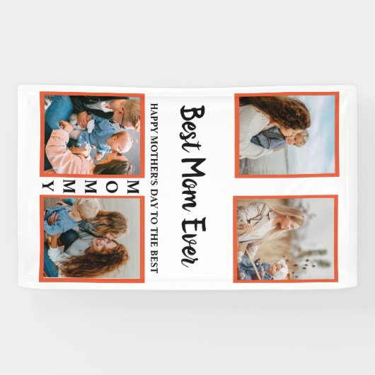 母の日の写真表示コラージュ母 横断幕 (横)