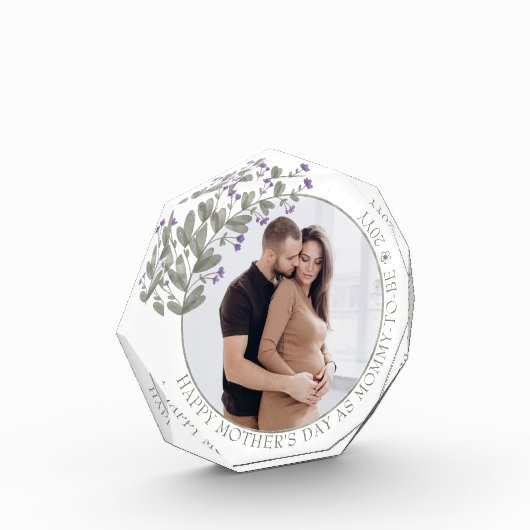 母の日の写真 – 紫の野花で囲まれた フォトブロック (左)