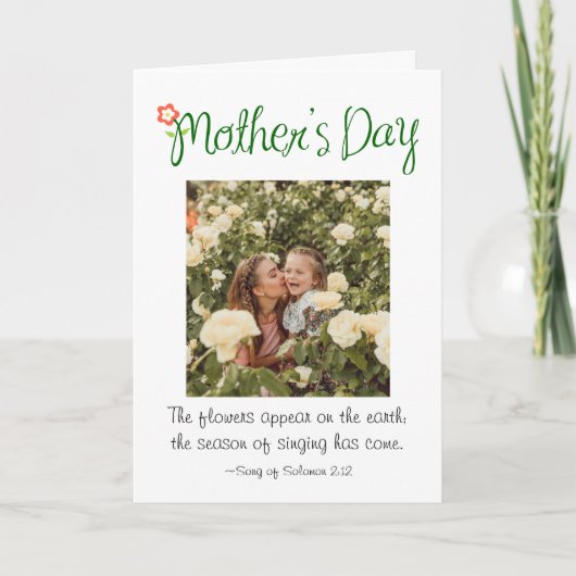 母の日の写真 花が現れる 聖書 キリスト教 シーズンカード (正面)