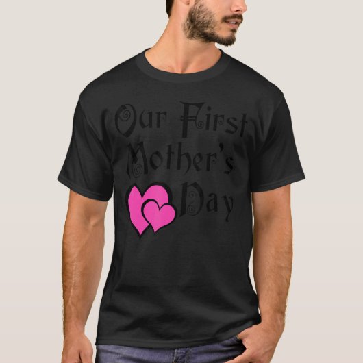 母の日の初めての母の日ハート母の日 Tシャツ (正面)