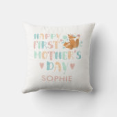 母の日の初めての母 クッション (裏面)