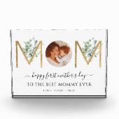 母の日の初日植物文字写真 フォトブロック (正面)