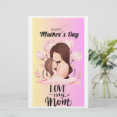 母の日の印刷可能なpng 便箋 (スタンド正面)