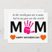 母の日の印刷可能 ポストカード (正面/裏面)