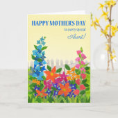 母の日の叔母と花の庭のカード カード (黄色い花)
