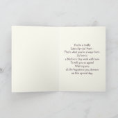 母の日の叔母のために。ヴィンテージバニー カード (内部)