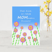 母の日の叔母のための母の日,母の大事な行事パン カード (黄色い花)