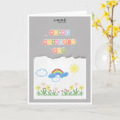 母の日の可愛いチョークアート カード (黄色い花)