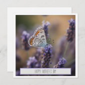 母の日の可愛い蝶 ラベンダー 花 カスタム (正面/裏面)