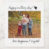 母の日の台本の書道のカスタム写真 ワインラベル (シングルラベル)