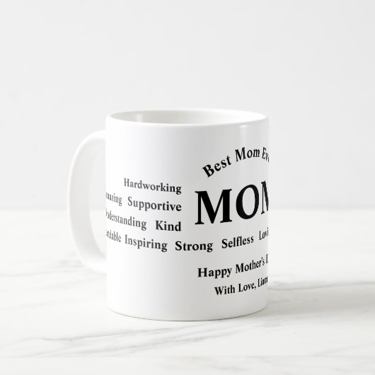 母の日の名入れマグカップ コーヒーマグカップ (正面左)
