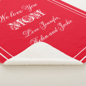 母の日の名前ゴージャスカスタマイズシックレッド シェルパブランケット (3/4)