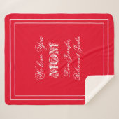 母の日の名前ゴージャスカスタマイズシックレッド シェルパブランケット (正面(横))