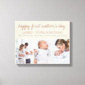母の日の名前3フォトクリーム キャンバスプリント (正面)