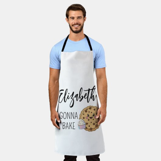 母の日の名前 エプロン (着用した状態)