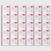 母の日の名前 チューリップ 水彩画 ストライプ ラッピングペーパー (フラット)