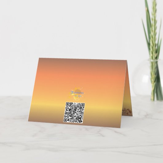 母の日の夕日と花2584 カード (裏面)