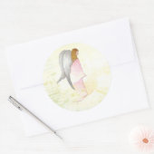 母の日の天使の宗教 ラウンドシール (封筒)