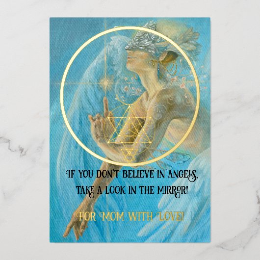 母の日の天使の願い 箔シーズンカード (正面)