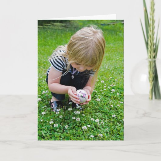 母の日の女の子（卵） カード (正面)