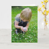 母の日の女の子（卵） カード (黄色い花)