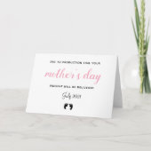 母の日の妊娠告知おもしろいベビー足 シーズンカード (正面)