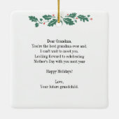 母の日の妊娠超音波写真おばあちゃん セラミックオーナメント (裏面)