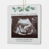 母の日の妊娠超音波祖母 セラミックオーナメント (左)