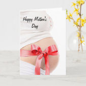 母の日の妊婦 カード (黄色い花)