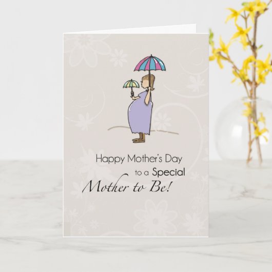 母の日の妊婦 カード (黄色い花)