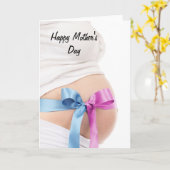 母の日の妊婦 カード (黄色い花)