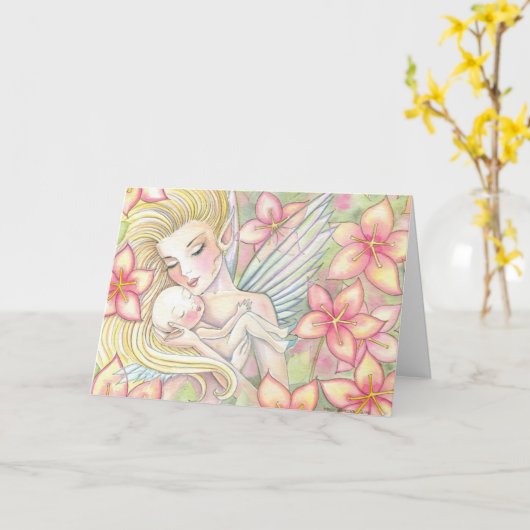 母の日の妖精のカード、私は永遠にあなたを愛する カード (黄色い花)