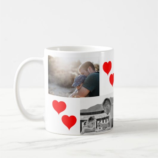 母の日の妻お最高の母さん2枚の写真 コーヒーマグカップ (左)